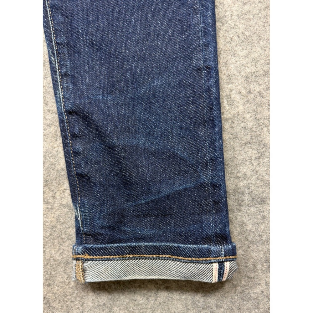 Uniqlo Selvedge Jeans Mens 32x33 Blue Slim Straight Kaihara Japanese Raw Denim - Picture 7 of 15
